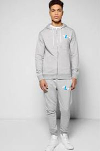 High Quality Vintage Men's Streetwear Track Suit Screen Printed Zipper up Sweat Hoodie Suit Flared <b>Sweatpants</b> <b>Set</b> - Product Image 4