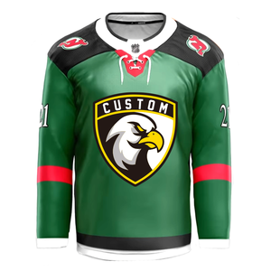 Custom Ice Hockey Jersey Professional Team Uniform Eagle Shield Logo <b>Lace</b> <b>Up</b> Collar Sublimated Multi Color Athletic Sports Top - Product Image 4