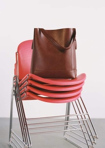 ALW, bolso de hombro personalizado de gran capacidad con estilo para mujer, genuino de cuero bolso de mano, cadenas bordadas con cremallera abierta para el trabajo, oficina, diario - Product Image 6