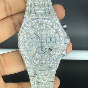 Personalizado VVS Moissanite Diamond Chronograph Iced Out Hip Hop Reloj de pulsera Hip Hop Bling Moda de lujo para hombres al mejor precio - Product Image 1