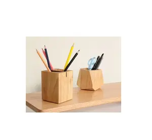 Top Kwaliteit Houten Penhouder Desktop Organizer Aangepaste Grootte En Vorm Pen Box Potlood Houder Voor Hotel Tafel