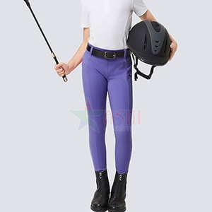 Leggings d'équitation pour enfants et femmes, coupe régulière, taille mi-haute, en spandex/polyester, imperméables, coupe-vent, couleur personnalisable - Product Image 6