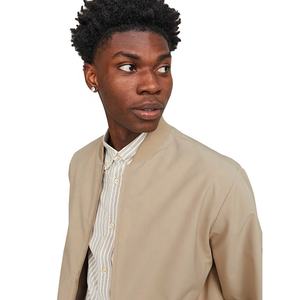 Chaqueta Bomber de Manga Larga para Hombre, Personalizada, Económica, Informal, de Invierno, Color Sólido, Ecológica, Resistente al Viento, con Logotipo Frontal - Product Image 4