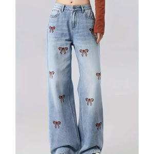 Pantalon en jean pour femme, vente chaude, pantalon en jean pour femme de haute qualité, jean skinny à fleurs brodées, jean brodé pour femme - Product Image 4