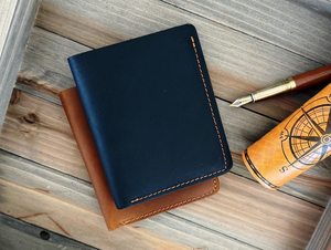 Personalizado de los hombres Crazy Horse de cuero de costura a mano de cuero titular de la tarjeta de identificación de la licencia de conducir de la cubierta de la cartera - Product Image 4