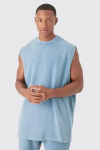 Color café Nuevo diseño Oversized Washed Heavyweight Waffle Tank & Shorts Set Gym & Workout Wear Hombres 2 piezas Tank & Shorts - Product Image 5