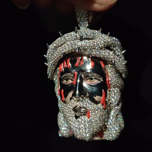 Colgante de diamante con corte de Jesús certificado IGI para hombre, plata 925 con estilo hip-hop helado, abalorio personalizado chapado en oro para fiestas - Product Image 1