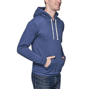 Sudadera de lana con capucha de tres mezclas para hombre, sudaderas con cordón de primavera y otoño, suéter de Color sólido para hombre, sudaderas con capucha de bolsillo de canguro - Product Image 1