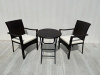 Ensemble bistrot moderne en osier 3 pièces, table et 2 chaises, pour cuisine, chambre, salle à manger, patio et jardin