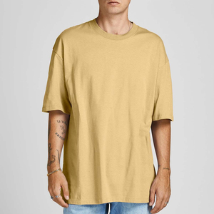 Camiseta extragrande de media manga para hombre, camisetas de cuello redondo con palangre y hombros caídos - Product Image 1