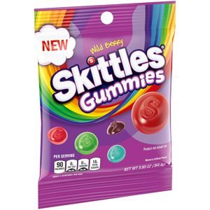 ลูกอมกัมมี่ SKITTLES รสเบอร์รี่ป่า ขนมกัมมี่ บรรจุภัณฑ์แบบห่อแยก ถุงใหญ่ 5.8 ออนซ์ (แพ็ค 12 ถุง) - Product Image 1