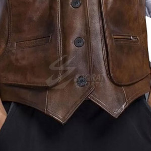 Chaleco de cuero para hombre de baja tasa de alta calidad más vendido Nuevo diseño Precio barato Chaleco de cuero transpirable para hombre - Product Image 4