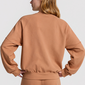 Calidad superior de gran tamaño de las mujeres Mock Neck poliéster/algodón Material suave cómodo transpirable ligero logotipo personalizado - Product Image 2