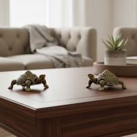 Statue de petite tortue en laiton sculpté à la main, plaqué or, style Art déco, pour la décoration de la maison