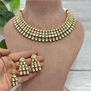 ชุดต่างหูชุบทองแบบโบราณของผู้หญิงชุดเครื่องประดับสำหรับงานแต่งงานแบบดั้งเดิม - Product Image 1