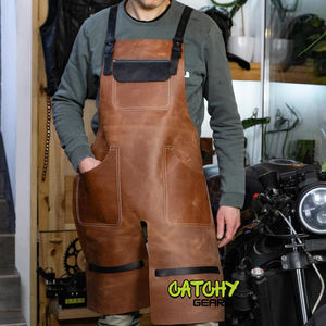 <b>Apron</b> Front Sink Hairdresser Pu Leather <b>Waterproof</b> <b>Apron's</b> Cooking Kitchen Leather <b>Apron</b> - Product Image 1