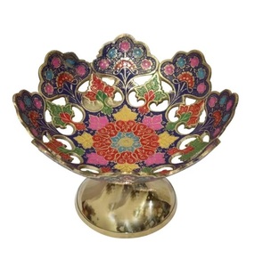 Meilleure vente Bol de service rond en laiton martelé doré de luxe bols de service profonds pour table décorative. - Product Image 6