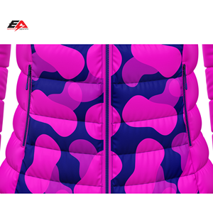 Doublure matelassée en nylon à bulles avec boutons matelassés grande taille pour femmes 100% polyester personnalisé hiver chaud bicolore - Product Image 4