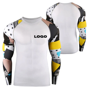 Custom Sublimated Men's Rash Guard Long Sleeve UV Compression Shirt Blank <b>Surfing</b> & Sportswear - Product Image 4