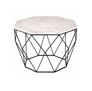 Juego de 2 mesas de centro de nuevo diseño, juego de mesa central con acabado negro, mesa de té moderna de estilo único con tapa de mármol - Product Image 6