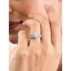 Anillo de banda de diamante solitario americano de 2 quilates, oro amarillo de 14 quilates, chapado en rodio, estilo geométrico romántico, anillos finos certificados IGI - Product Image 4