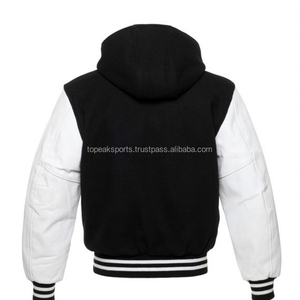 Blouson universitaire tendance 2026 en laine noire OEM, 100 % haute qualité, faible MOQ, mode hiver, logo frontal, écologique - Product Image 6