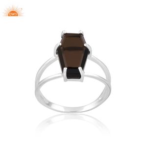 Meilleure vente en argent sterling naturel pierre précieuse fumée Kingman Turquoise bague Demi Fine fabricant de bijoux - Product Image 1