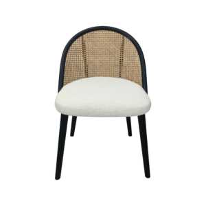 Chaise de salle à manger Masion de haute qualité, fabriquée en bois de teck massif avec un cadre en rotin et une sellerie recouverte, pour une utilisation en intérieur et en extérieur - Product Image 2