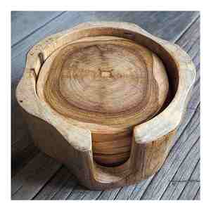 Wholesale Beech square Round Wooden Tea Coffee Blank Natural Wood <b>coaster</b> <b>Drink</b> Mats and Pads Wooden <b>Coaster</b> - Product Image 4