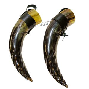 Buffalo écologique magnifiquement conçu buvant des cornes d'agate sur mesure Viking gravé poli amour hydromel décoration de vacances - Product Image 3