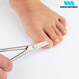 Professional Podiatry Scissor Stainless Steel Pedicure Toenail Scissors <b>Precision</b> Serrated Straight Blades Non Slip Grip Durable - Product Image 6