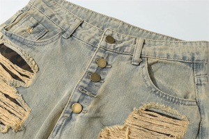 Pantalones Vaqueros Rectos Estilo Rick para Hombre, Nuevos del 2026, Lavado Intenso, Rotos, Cintura Media Oscura, Pierna Ancha, Pantalones de Verano - Product Image 6
