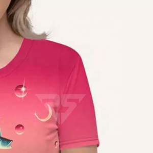 Ropa lisa de gran tamaño de algodón sublimado con estampado de camisa Woment en blanco personalizada - Product Image 3