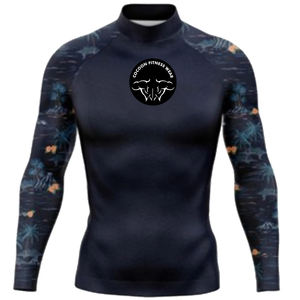 Rashguard de combat respirant à séchage rapide UPF50 imprimé par transfert thermique pour homme, vêtement de sport MMA BJJ, mode personnalisée, coupe ajustée longue - Product Image 3