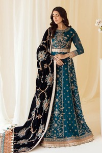 2024 SSUMAIRA COLLECTION Modest Dress Elegant <b>Embroidered</b> Chiffon Party Shirt Long Organza Velvet <b>Shawl</b> Dyed Raw Trouser - Product Image 5