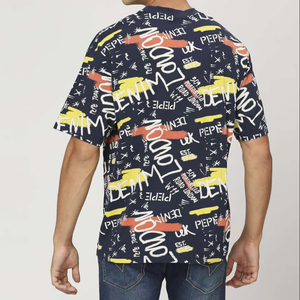 เสื้อยืดกีฬาผู้ชายแขนสั้นผ้าโพลีเอสเตอร์พิมพ์ลายแบบซับลิเมชั่นคุณภาพสูง OEM แบบกำหนดเอง แห้งเร็ว ลายตัวอักษร ทรงโอเวอร์ไซส์ - Product Image 6