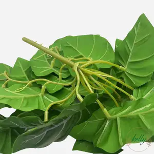 Wholesale Artificial Plant Real Touch 29CM 22Clusters Artificial Taro Leaves With Potted For Plant Wall Window Layout Decoration