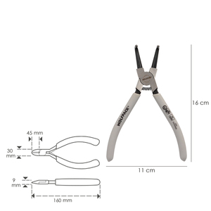 Pinze per Rondelle Interne Curve 175 mm. Acero Din 5256 - Product Image 2