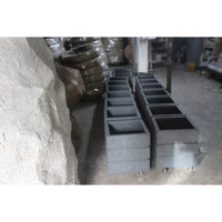 Pot Tanaman Lantai KNT Cuboid 76 Classic White FRP Persegi Fiberglass Anti Pecah Ringan Halus Mengkilap Ukuran Besar Untuk Kebun