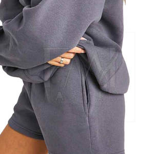 Conjunto de chándal de dos piezas ajustado para mujer de algodón 100% al por mayor para chándal cómodo de gran tamaño con logotipo personalizado - Product Image 3