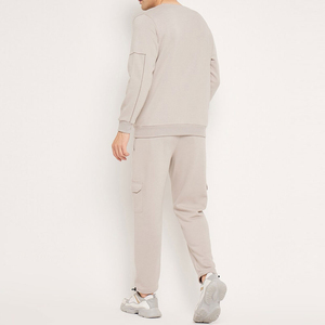 Pantalones de chándal acampanados bordados con apliques de lavado ácido desgastados para hombre - Product Image 4