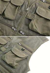 เสื้อกั๊กผ้าแคนวาสกันน้ำสำหรับผู้ชาย ฤดูร้อน ปี 2023 เหมาะสำหรับกิจกรรมกลางแจ้ง ทำงาน ล่าสัตว์ ตกปลา ท่องเที่ยว ถ่ายภาพ มีกระเป๋าอเนกประสงค์ - Product Image 4