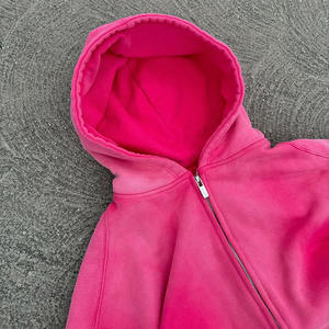 High Quality Customized Sunfaded <b>Zip</b>-up Hoodie Sun Faded Apparel for Winter Casual Style <b>Hooded</b> Collar Clothing Manufacturer - Product Image 3