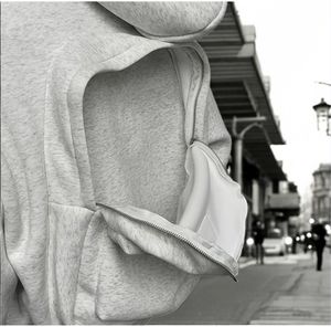 OEM personalizado mochila Zip up sudaderas con capucha en blanco pesado de gran tamaño 400 Gsm francés Terry algodón hombres recortada Boxy Zip up Hoodie - Product Image 6