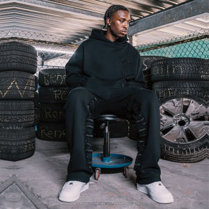 ชุดวอร์ม2ชิ้นสำหรับผู้ชายชุดวอร์มกางเกงขาบานสำหรับใส่วิ่งแบบมีฮู้ดสำหรับฤดูหนาว - Product Image 2