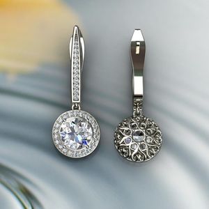 <b>Cute</b> Round Cut Moissanite Drop/Dangle <b>Earrings</b> for Women Engagement - Product Image 2