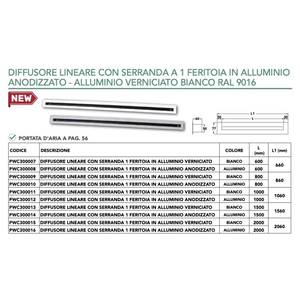 Difusor Lineal Ajustable Tecnosystemi de 1 Ranura, con Amortiguador, de Aluminio Anodizado, L.600, Rejilla de Ventilación de Diseño Minimalista para Montaje en Techo - Product Image 2