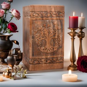 Urnes en bois pour cendres humaines Adulte pour crémation à la main pour urne d'arbre de cendres - Product Image 6