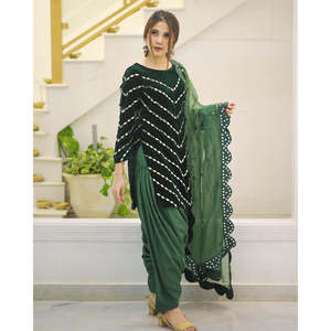 Elegante Shalwar Kameez Verde para Uso Casual y Festivo, Anarkali Patiala Salwar - Product Image 5