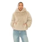 เสื้อฮู้ดผู้หญิงสไตล์วินเทจพิมพ์ลายตามสั่ง ผ้าขนเชอร์ปาเนื้อนุ่ม ขนเฟอร์เทียมแบบตะวันตก ปรับแต่งโลโก้ด้านหน้าได้ - Product Image 2